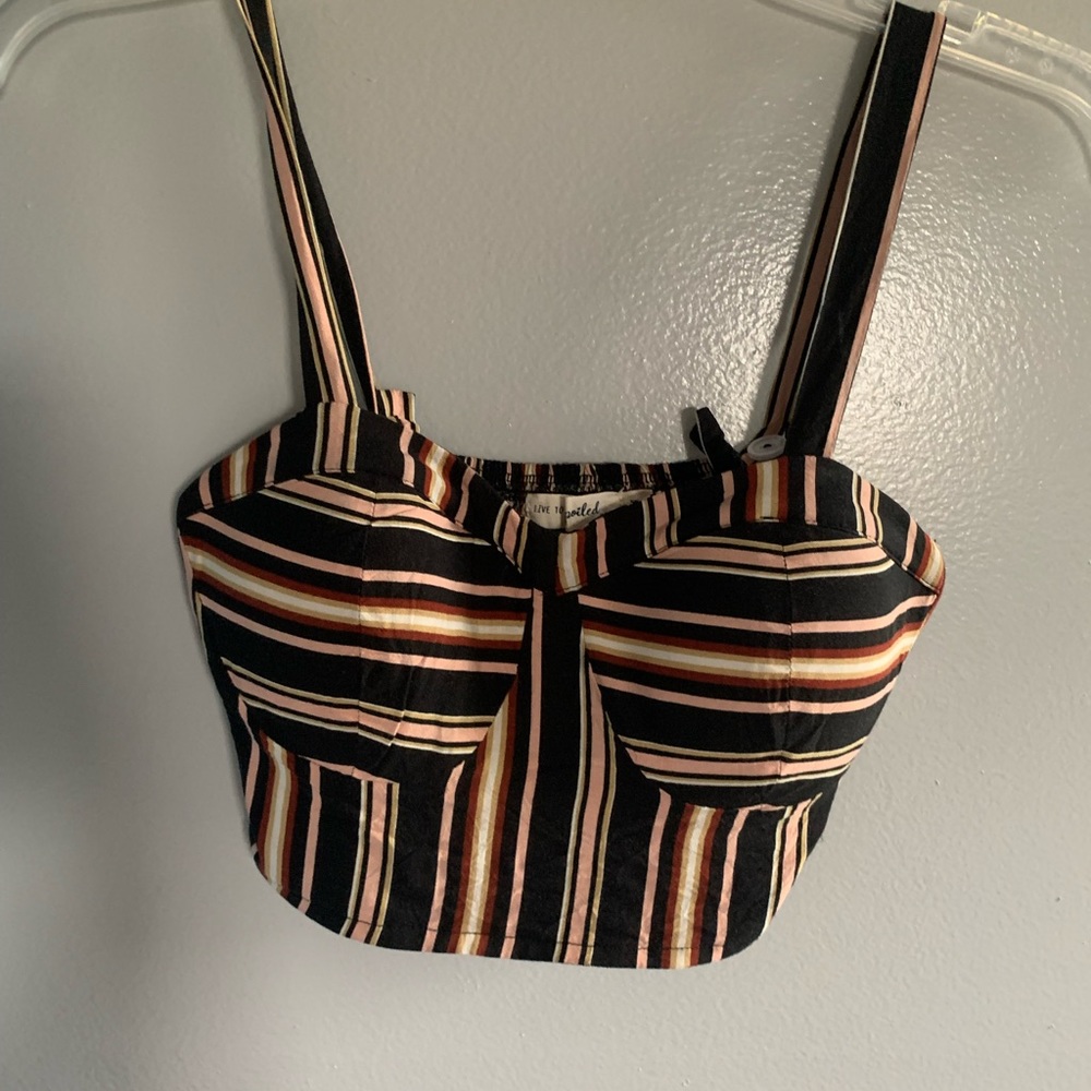 Two piece set - multicolor - black, light pink, tan, white, dark orange
